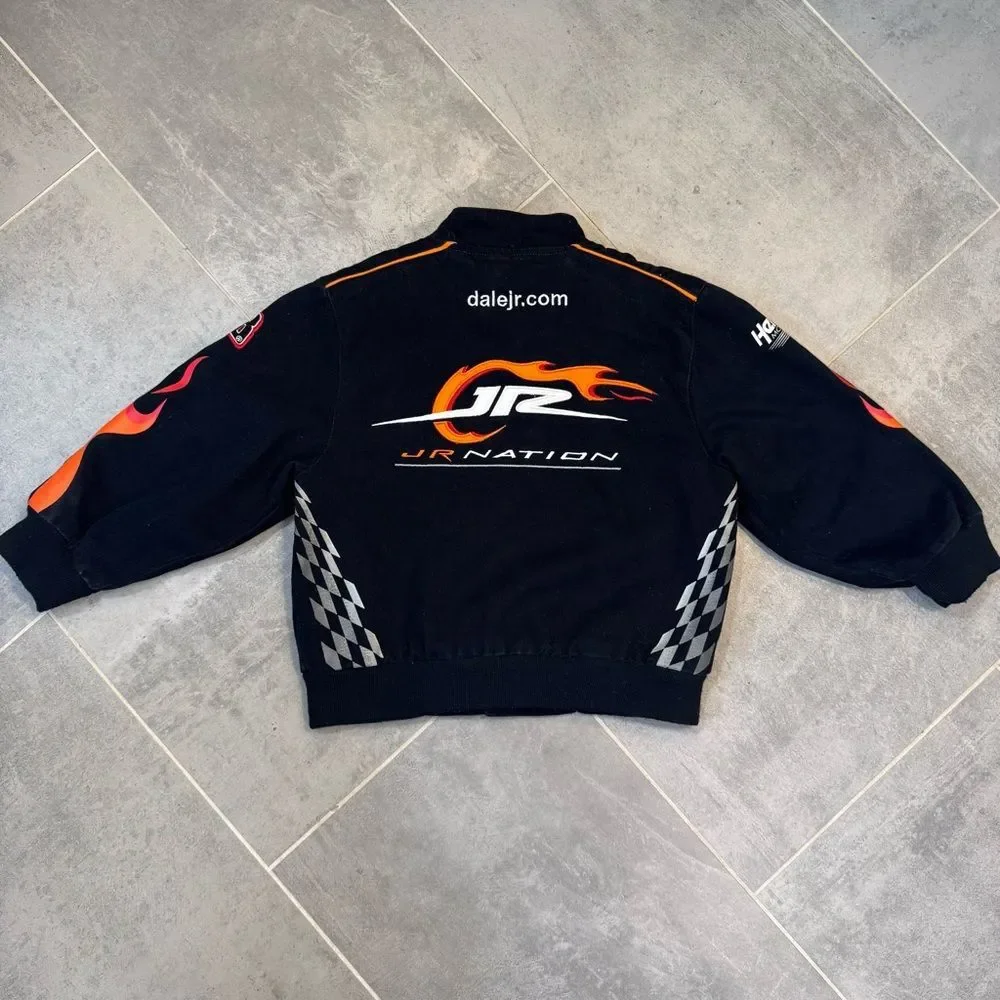 JR Nation NASCAR Dale Earnhardt Jr. Kids Racing Jacket Size 5 Black Youth Coat